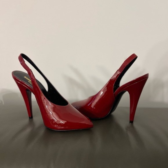 Saint Laurent Hot Red Heels - Picture 4 of 9
